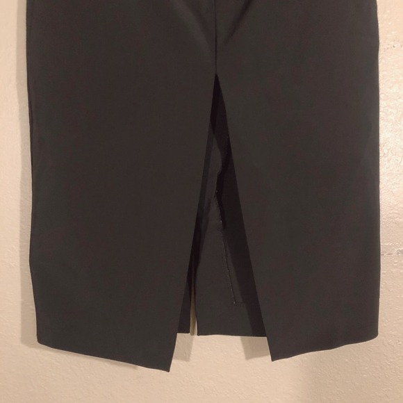 Theory Solid Black Double Split Hem Skirt Size 2 Office Work Career - Picture 9 of 12
